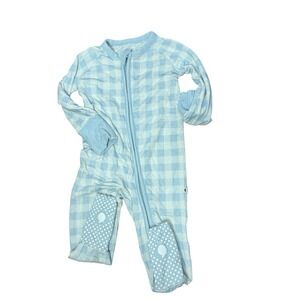 Little Peach bamboo Zipper Sleeper One Piece 3-6 months checkered blue